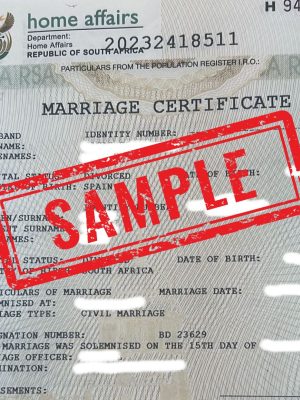 Unabridged Marriage Certificate
