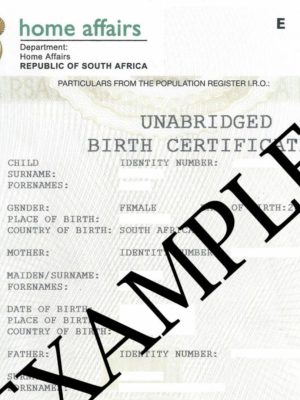 Unabridged Birth Certificate
