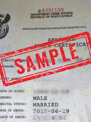 Abridged Death Certificate